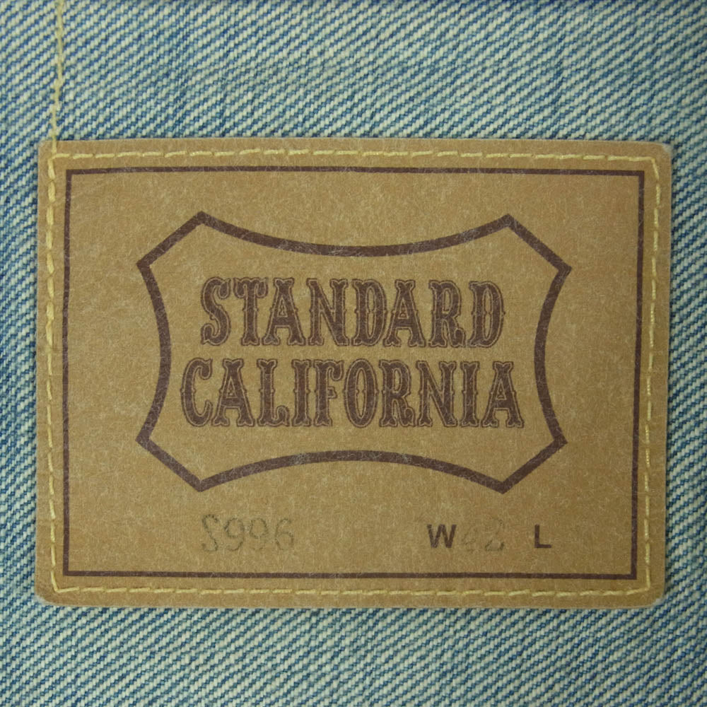 STANDARD CALIFORNIA スタンダードカリフォルニア S996 1stタイプ ビンテージ ウォッシュ デニム ジャケット 大戦モデル インディゴブルー系 42【美品】【中古】
