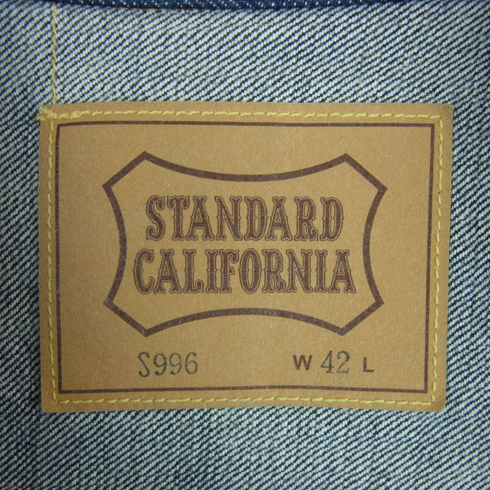 STANDARD CALIFORNIA スタンダードカリフォルニア S996 1stタイプ インディゴ ワン ウォッシュ デニム ジャケット 大戦モデル インディゴブルー系 42【極上美品】【中古】
