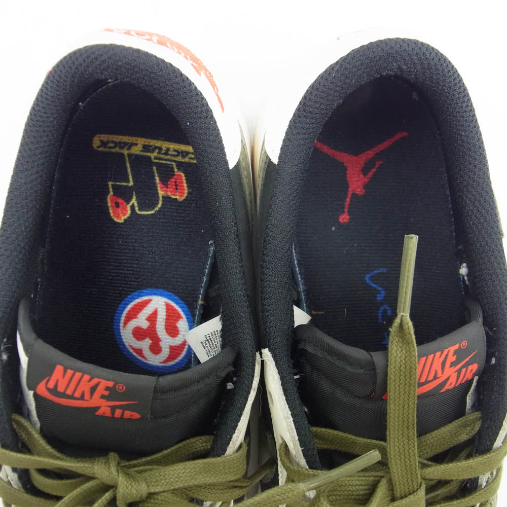 NIKE ナイキ DZ4137-106 フェイクバスター鑑定済× TRAVIS SCOTT WMNS AIR JORDAN 1 LOW OG Medium Olive トラヴィススコット ウィメンズ エアジョーダン1 ローカット スニーカー 27cm【中古】
