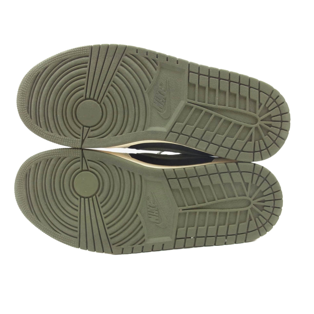 NIKE ナイキ DZ4137-106 フェイクバスター鑑定済× TRAVIS SCOTT WMNS AIR JORDAN 1 LOW OG Medium Olive トラヴィススコット ウィメンズ エアジョーダン1 ローカット スニーカー 27cm【中古】