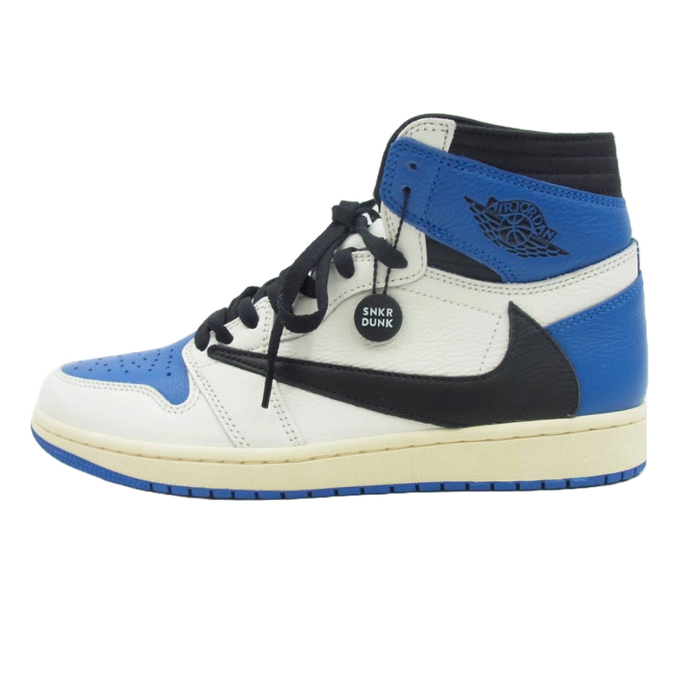 NIKE ナイキ DH3227-105 フェイクバスター鑑定済 × TRAVIS SCOTT FRAGMENT AIR JORDAN 1 RETRO HIGH OG SP MILITARY BLUE トラヴィススコット フラグメント エアジョーダン1 ハイカット スニーカー 27cm【極上美品】【中古】