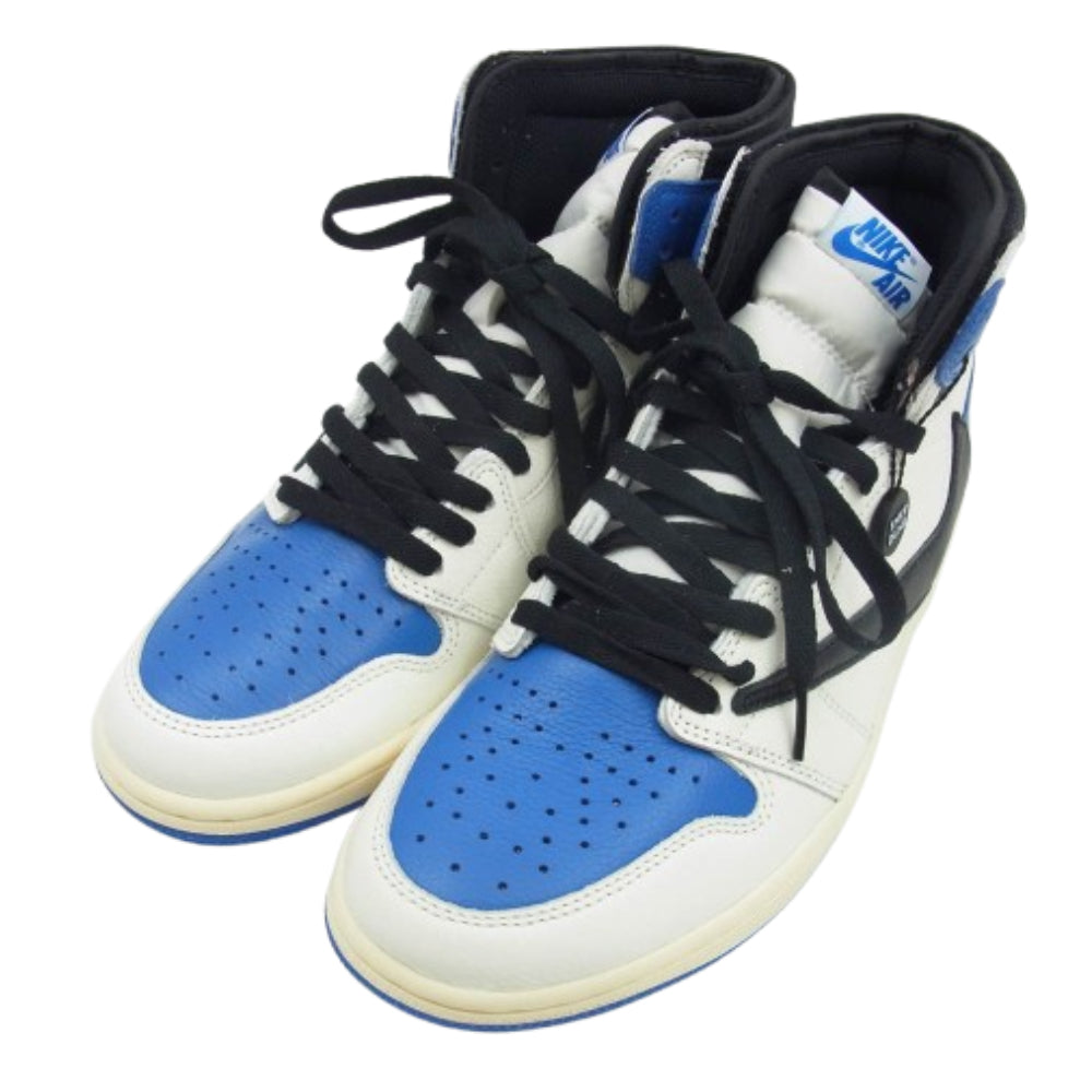 NIKE ナイキ DH3227-105 フェイクバスター鑑定済 × TRAVIS SCOTT FRAGMENT AIR JORDAN 1 RETRO HIGH OG SP MILITARY BLUE トラヴィススコット フラグメント エアジョーダン1 ハイカット スニーカー 27cm【極上美品】【中古】