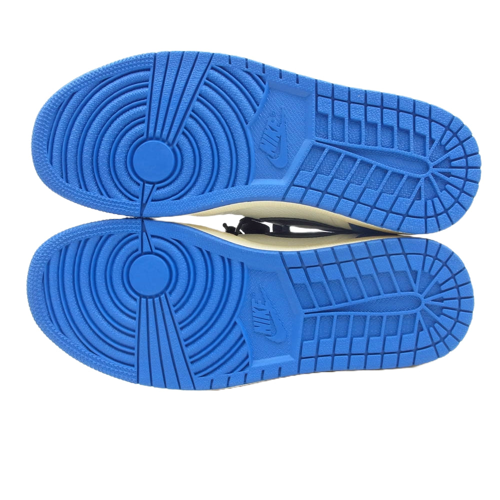 NIKE ナイキ DH3227-105 フェイクバスター鑑定済 × TRAVIS SCOTT FRAGMENT AIR JORDAN 1 RETRO HIGH OG SP MILITARY BLUE トラヴィススコット フラグメント エアジョーダン1 ハイカット スニーカー 27cm【極上美品】【中古】