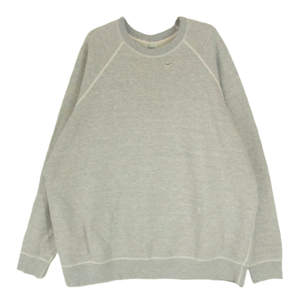 A.PRESSE アプレッセ 22SS 22SAP-05-03M Vintage Washed Sweat shirt ヴィンテージ ビンテージ ウォッシュド ダメージ加工 スウェット シャツ トレーナー グレー系 2【中古】