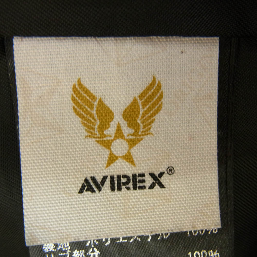 AVIREX アヴィレックス 6181063 LIGHT WEIGHT SHEEP LEATHER Zip hoodie 羊革 レザージップ フーディ ブラック系 L【中古】