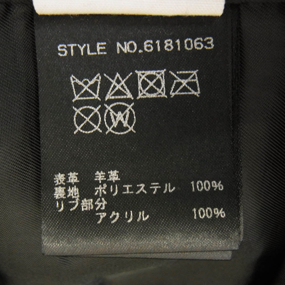 AVIREX アヴィレックス 6181063 LIGHT WEIGHT SHEEP LEATHER Zip hoodie 羊革 レザージップ フーディ ブラック系 L【中古】