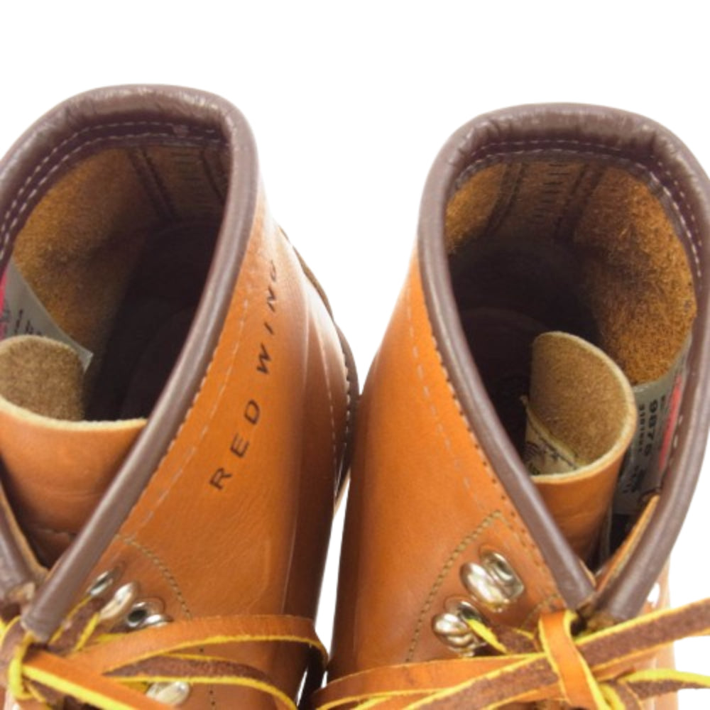 RED WING レッドウィング 9875 アイリッシュセッター 四角 犬タグ モックトゥ ワーク ブーツ ライトブラウン系 27.5cm【中古】