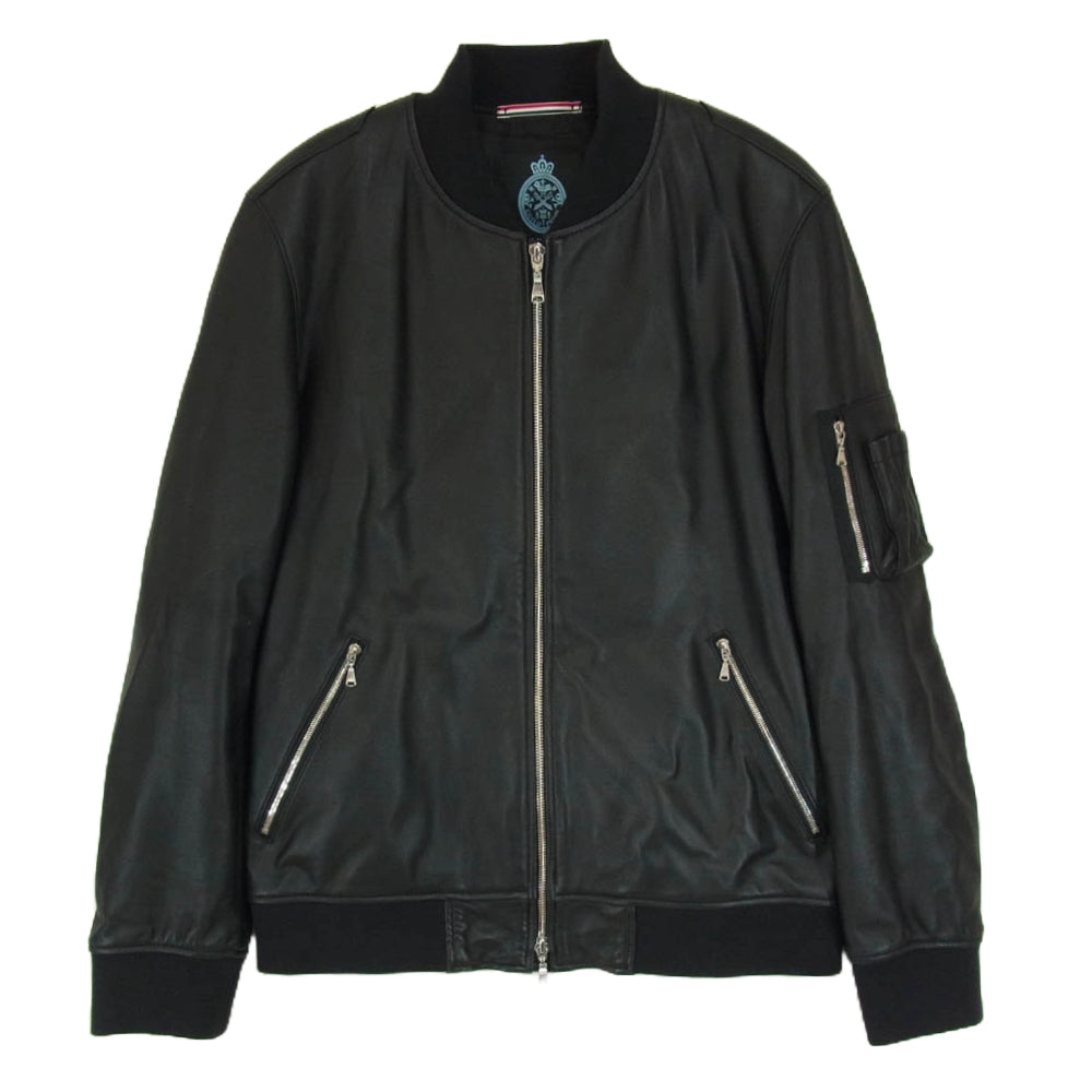 ギルドプライム 71F25-502-09 ムートンレザー MA-1 ジャケット ブルゾン ブラック系 2【中古】