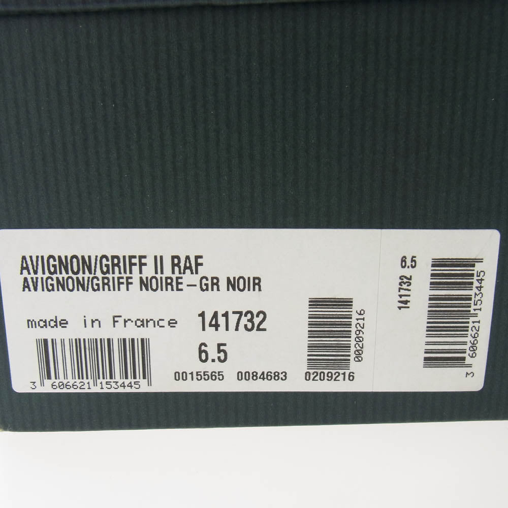 Paraboot パラブーツ 141732 AVIGNON GRIFF NOIR-GR NOIR アヴィニョン Uチップ レザーシューズ ブラック系 6.5【中古】