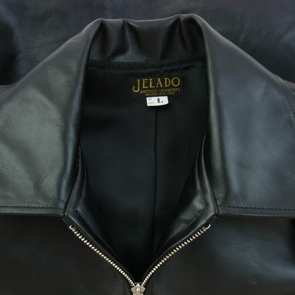 JELADO ジェラード AG72417 BASIC COLLECTION 24/7 Leather Sports Jacket horseleather 茶芯 ホースハイド レザー スポーツ ジャケット ブラック系 L【新古品】【未使用】【中古】