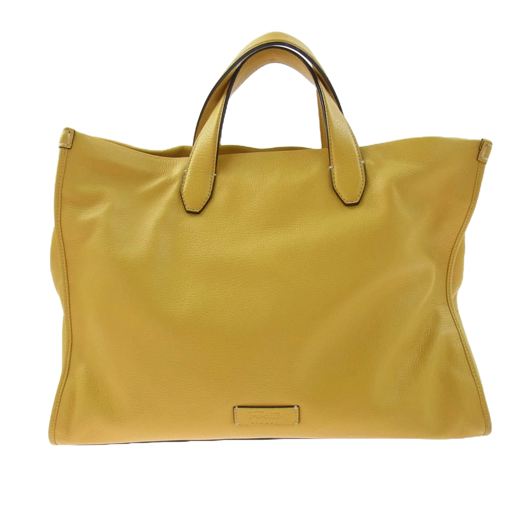 フォルツミラノ レザー トート バッグ イエロー系【中古】