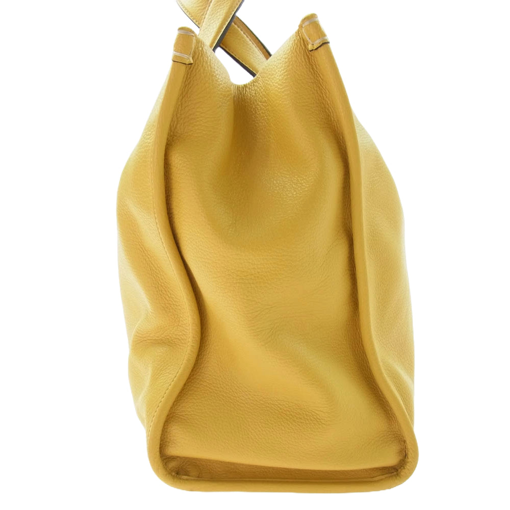 フォルツミラノ レザー トート バッグ イエロー系【中古】