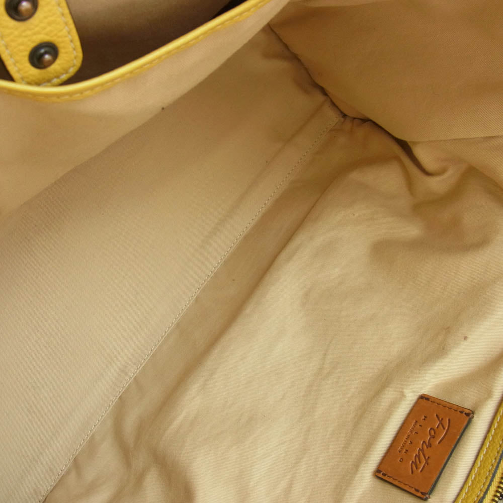 フォルツミラノ レザー トート バッグ イエロー系【中古】