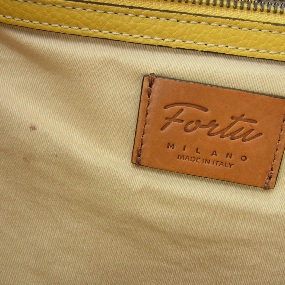 フォルツミラノ レザー トート バッグ イエロー系【中古】