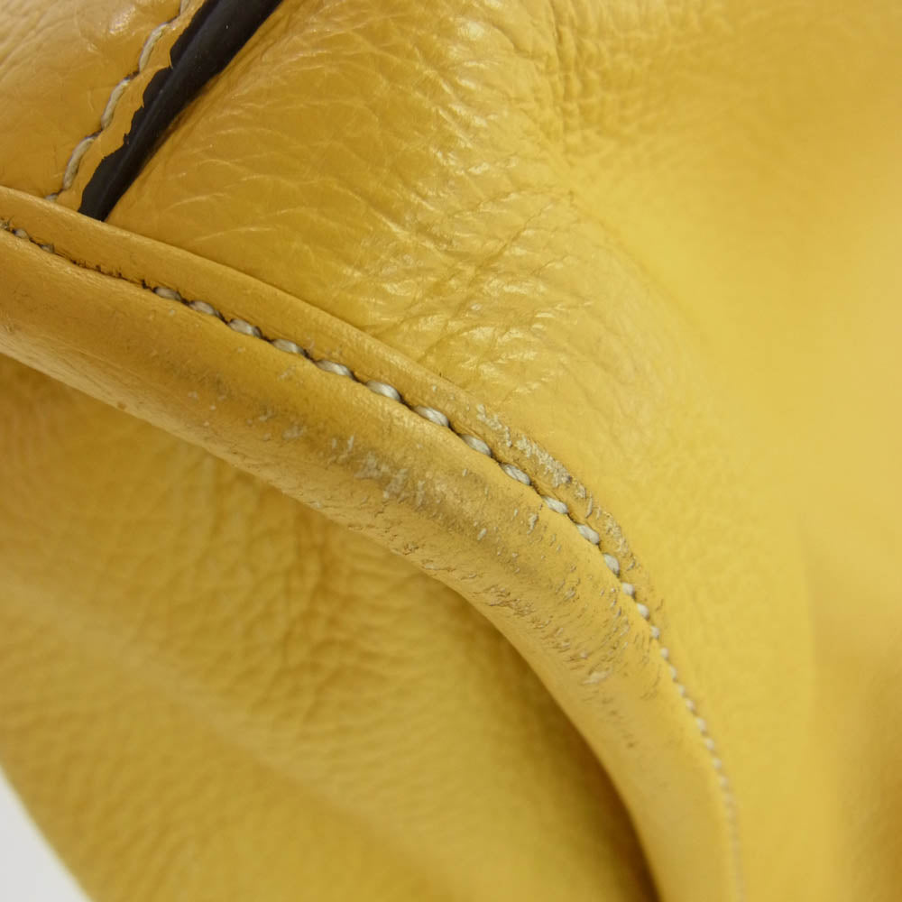 フォルツミラノ レザー トート バッグ イエロー系【中古】