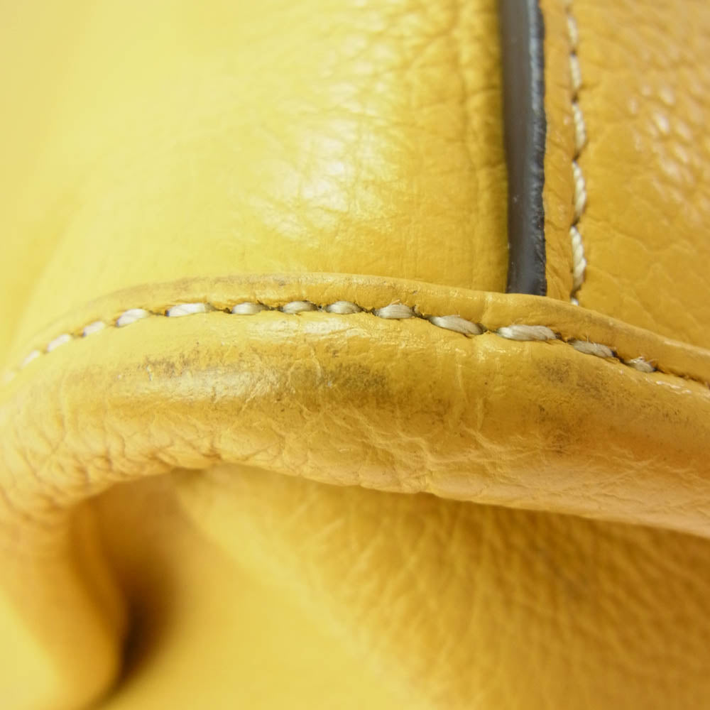 フォルツミラノ レザー トート バッグ イエロー系【中古】