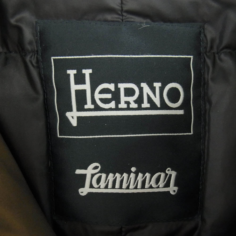 Herno ヘルノ 29157-27933-1 Laminar Gore-Tex ラミナー ゴアテックス ダウン フード コート ジャケット ダークブラウン系 48【中古】