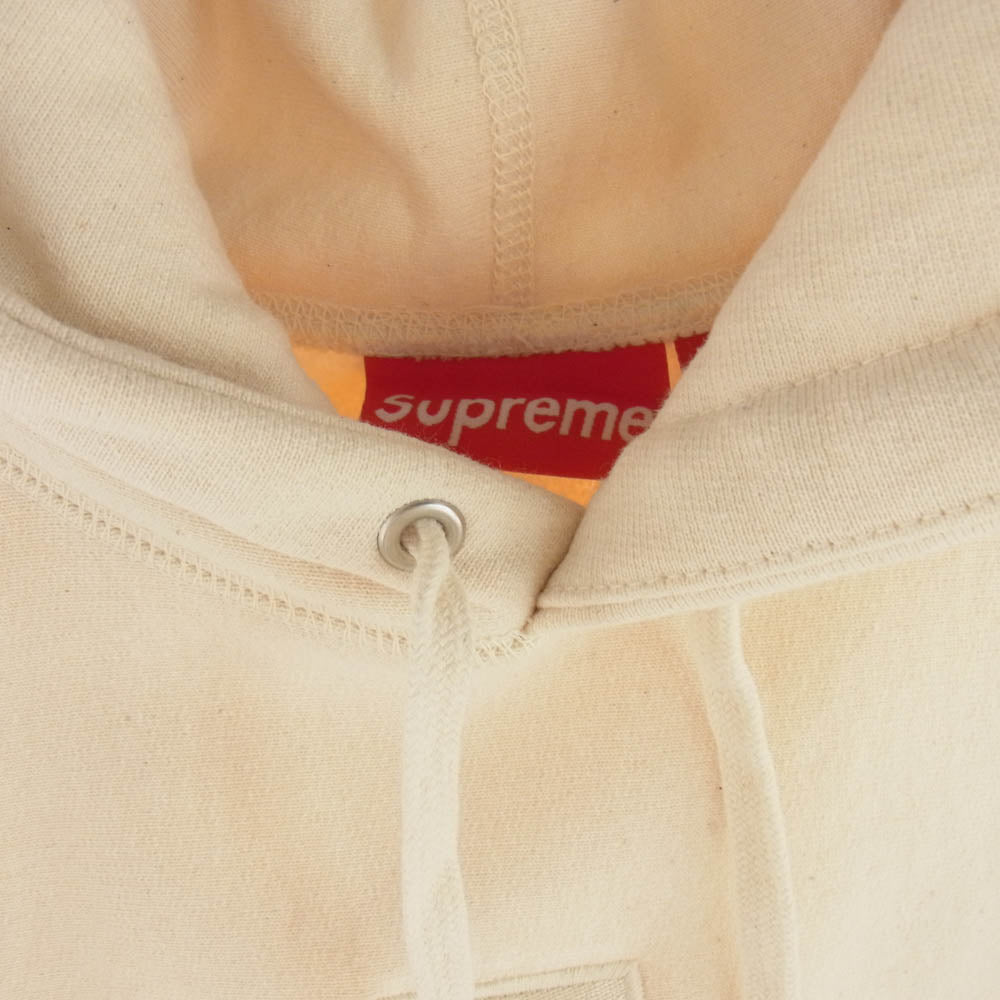 Supreme シュプリーム 20AW cross box logo hooded sweatshirt Natural クロス ボックスロゴ パーカー ベージュ系 L【極上美品】【中古】