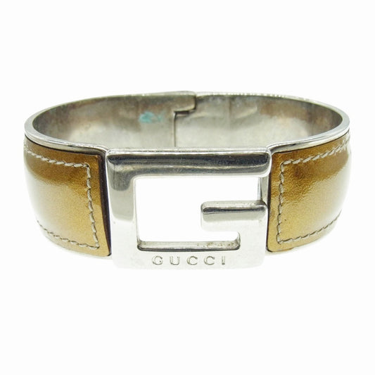 GUCCI グッチ G エナメル バングル ブレスレット ゴールド系 シルバー系【中古】