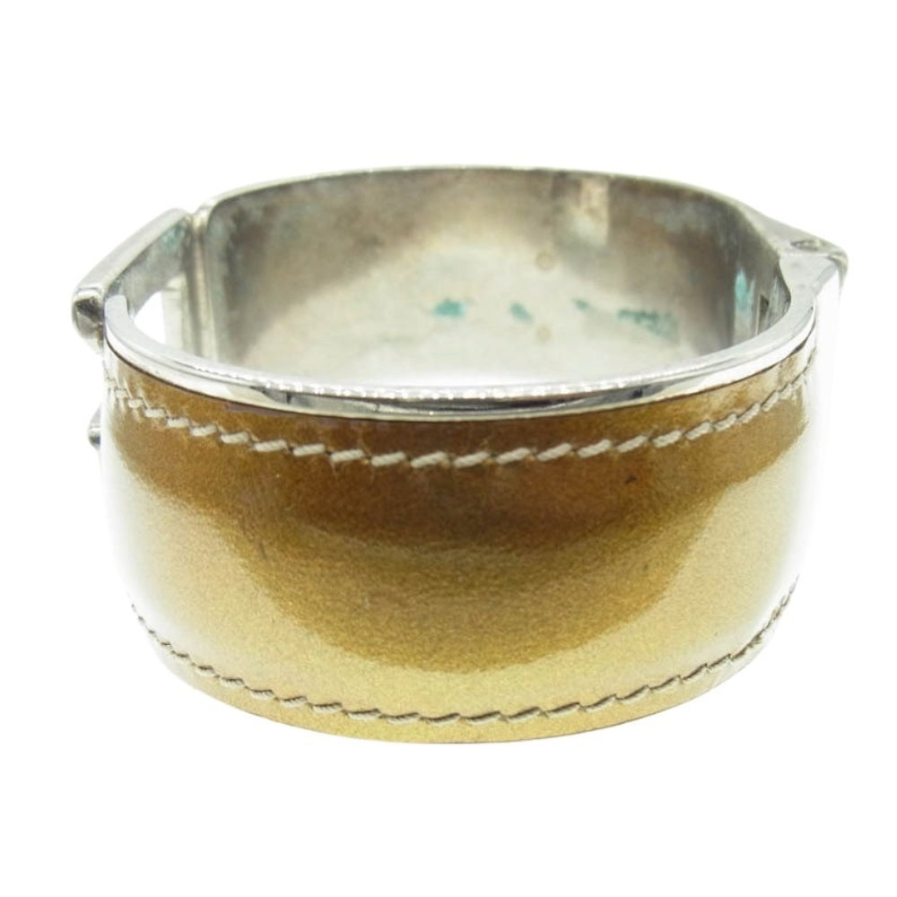 GUCCI グッチ G エナメル バングル ブレスレット ゴールド系 シルバー系【中古】