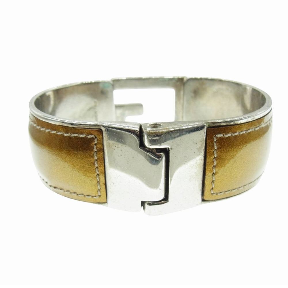 GUCCI グッチ G エナメル バングル ブレスレット ゴールド系 シルバー系【中古】