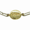 Dior ディオール ダブルチェーン サークル ロゴ ブレスレット ゴールド系【中古】