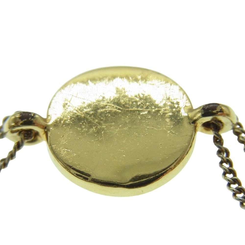 Dior ディオール ダブルチェーン サークル ロゴ ブレスレット ゴールド系【中古】