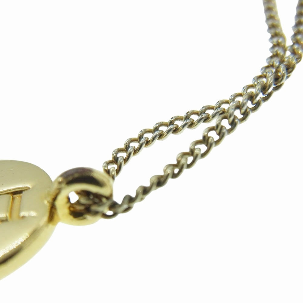 Dior ディオール ダブルチェーン サークル ロゴ ブレスレット ゴールド系【中古】