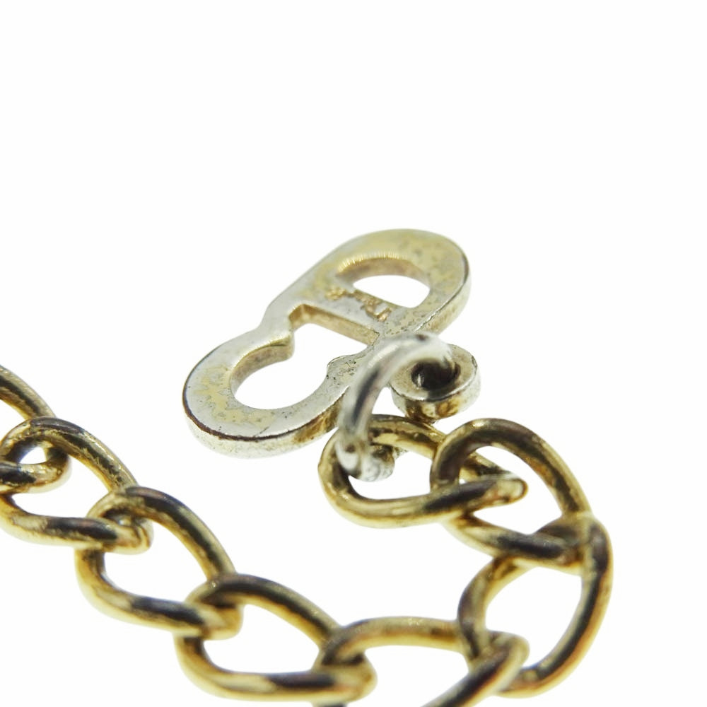 Dior ディオール ダブルチェーン サークル ロゴ ブレスレット ゴールド系【中古】