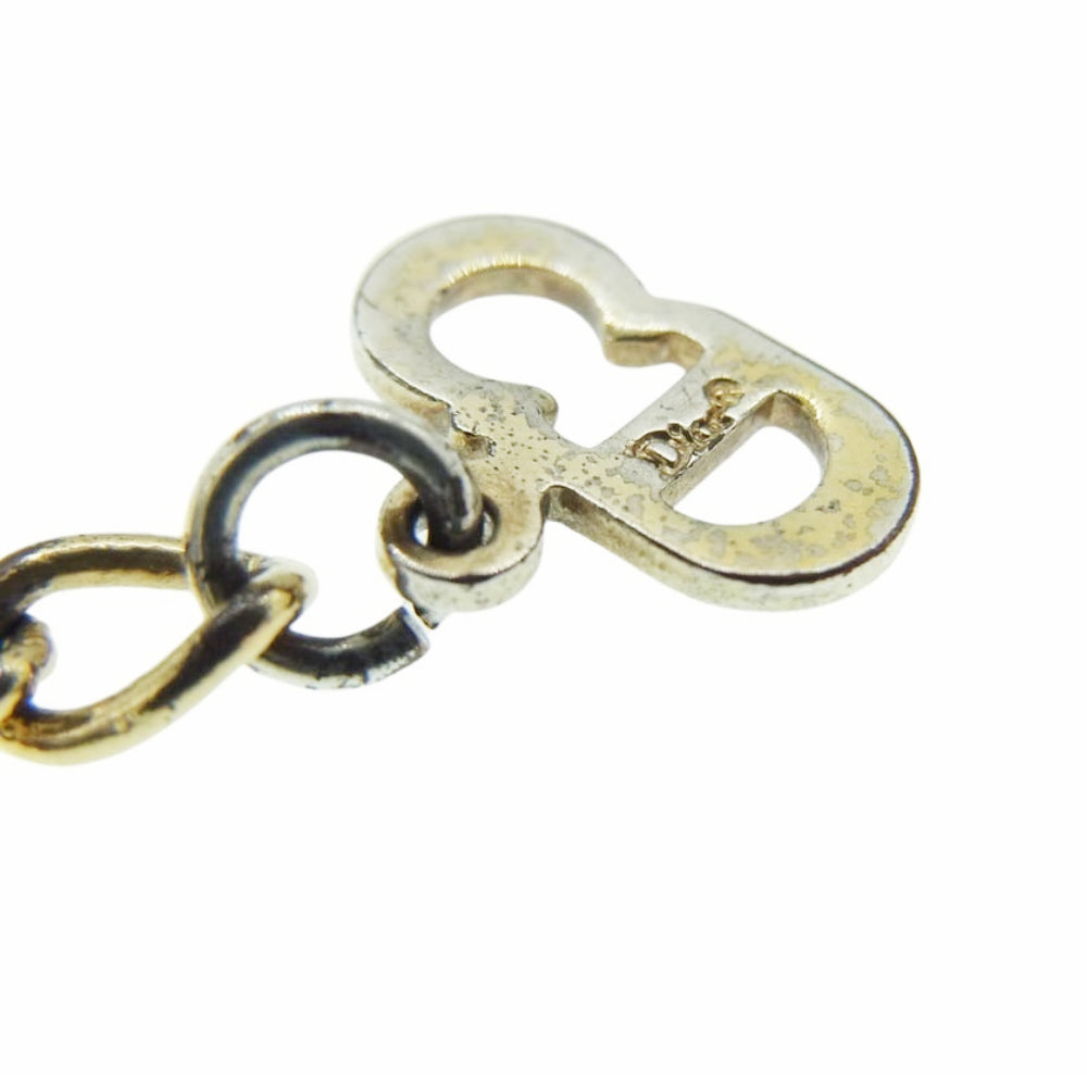 Dior ディオール ダブルチェーン サークル ロゴ ブレスレット ゴールド系【中古】