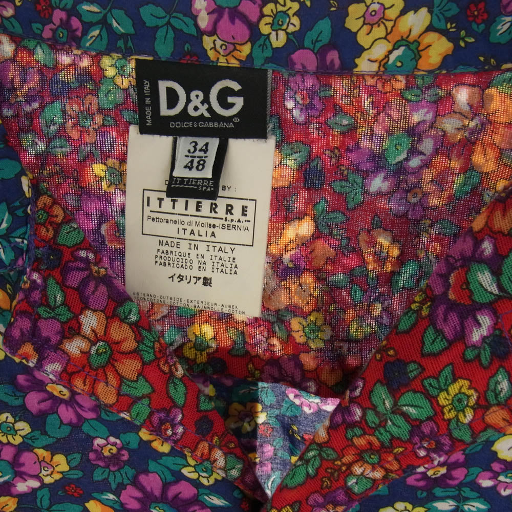DOLCE&GABBANA ドルチェアンドガッバーナ D&G フラワー 花柄 半袖 シャツ マルチカラー系 48【中古】