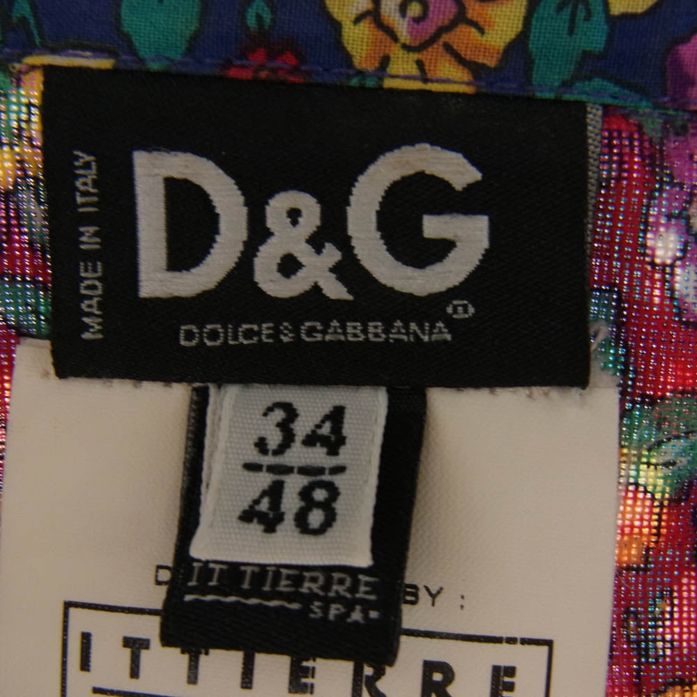 DOLCE&GABBANA ドルチェアンドガッバーナ D&G フラワー 花柄 半袖 シャツ マルチカラー系 48【中古】