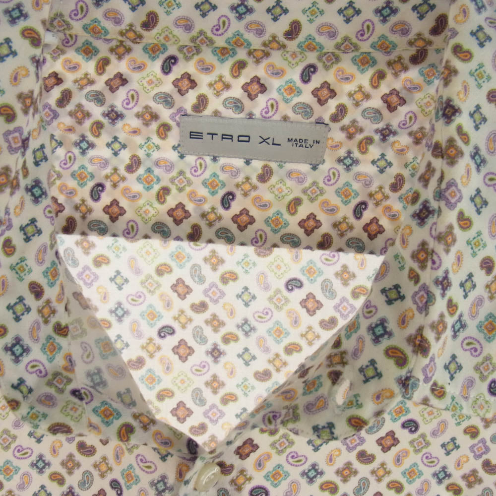 ETRO エトロ 花柄 ペイズリー柄 長袖 シャツ マルチカラー系 XL【中古】