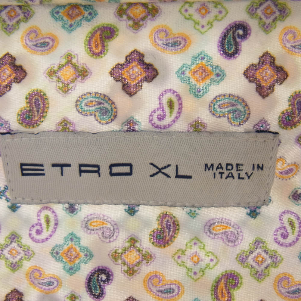 ETRO エトロ 花柄 ペイズリー柄 長袖 シャツ マルチカラー系 XL【中古】