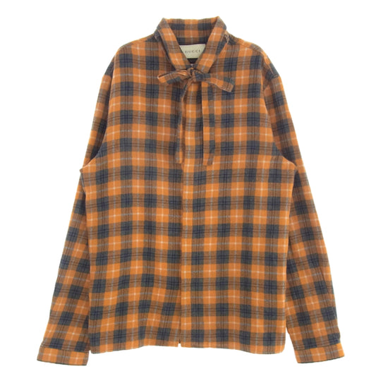 GUCCI グッチ 401303 Z416C ロングスリーブ チェック シャツ 長袖シャツ オレンジ系 17【中古】
