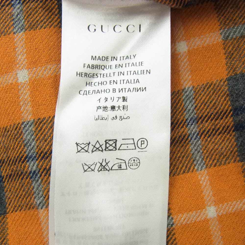 GUCCI グッチ 401303 Z416C ロングスリーブ チェック シャツ 長袖シャツ オレンジ系 17【中古】