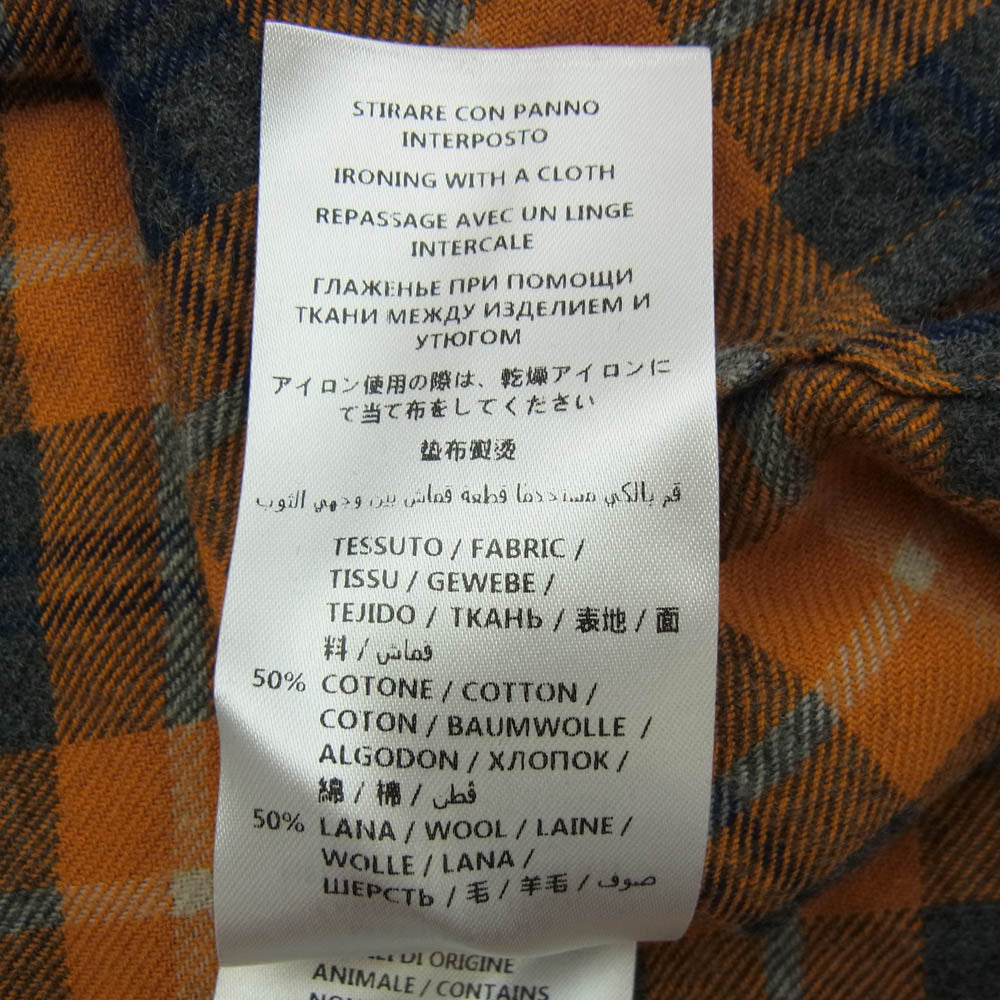 GUCCI グッチ 401303 Z416C ロングスリーブ チェック シャツ 長袖シャツ オレンジ系 17【中古】