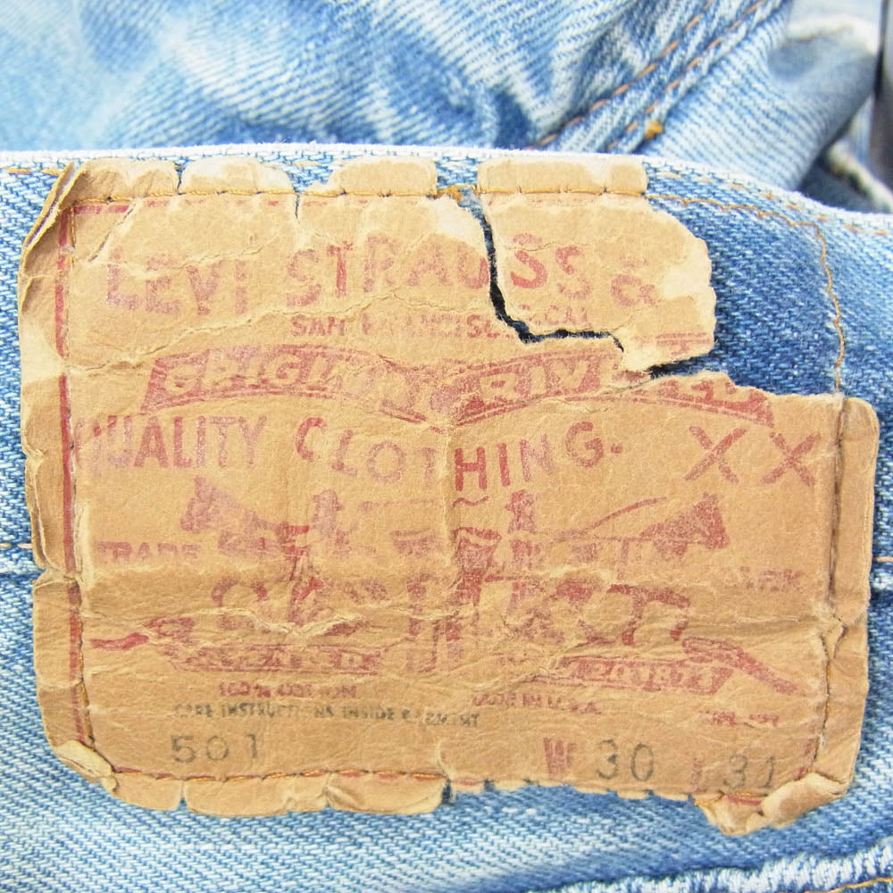 Levi's リーバイス 73~76年  VINTAGE ヴィンテージ 66前期 501 ボタンフライ デニムパンツ スモールe ボタン裏刻印6 インディゴブルー系 30【中古】