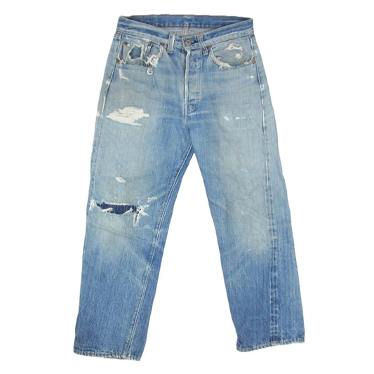 Levi's リーバイス 70's VINTAGE ヴィンテージ BIG E 後期 501 ボタンフライ デニムパンツ 不均等V 両面BIGEタグ ボタン裏刻印6 インディゴブルー系 サイズ表記無【中古】