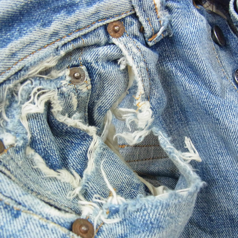 Levi's リーバイス 70's VINTAGE ヴィンテージ BIG E 後期 501 ボタンフライ デニムパンツ 不均等V 両面BIGEタグ ボタン裏刻印6 インディゴブルー系 サイズ表記無【中古】