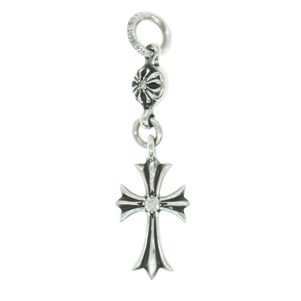 CHROME HEARTS クロムハーツ（原本無） 1B TNY CH CRS 1DIA 1ボール タイニー CHクロス アフターダイヤ チャーム シルバー ネックレストップ シルバー系【中古】