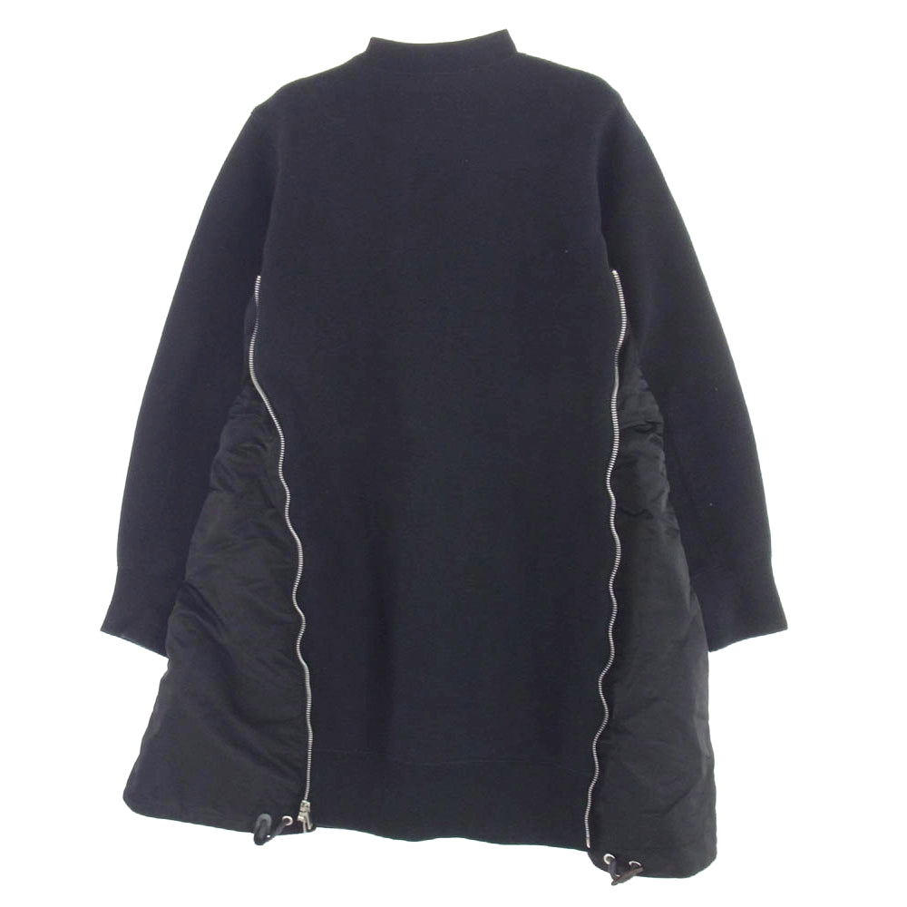 Sacai サカイ 23AW SCW-069 Sponge Sweat Nylon Twill Dress スウェット ナイロン ツイル ドレス ワンピース ブラック系 1【中古】