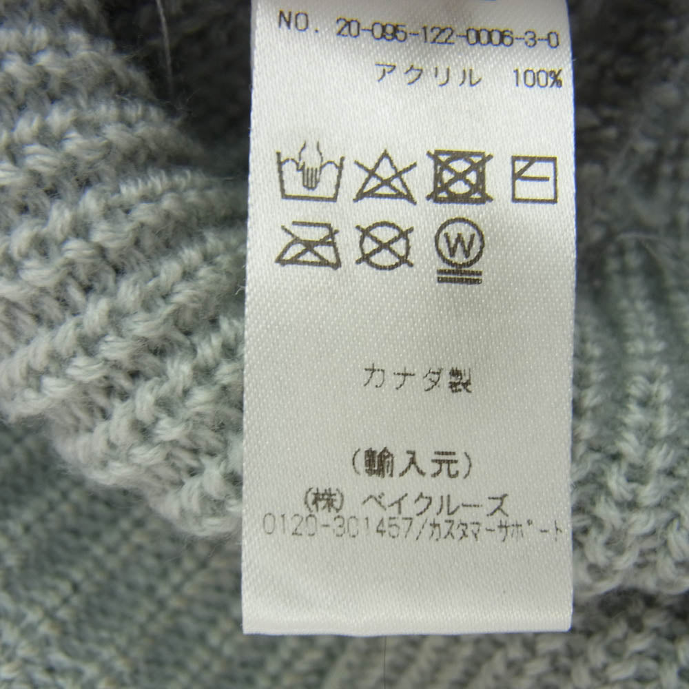 N.O.A ノア 20-095-122-0006-3-0 ロゴ刺繍 アクリル ニット ビーニー ニット帽 グレー系【中古】