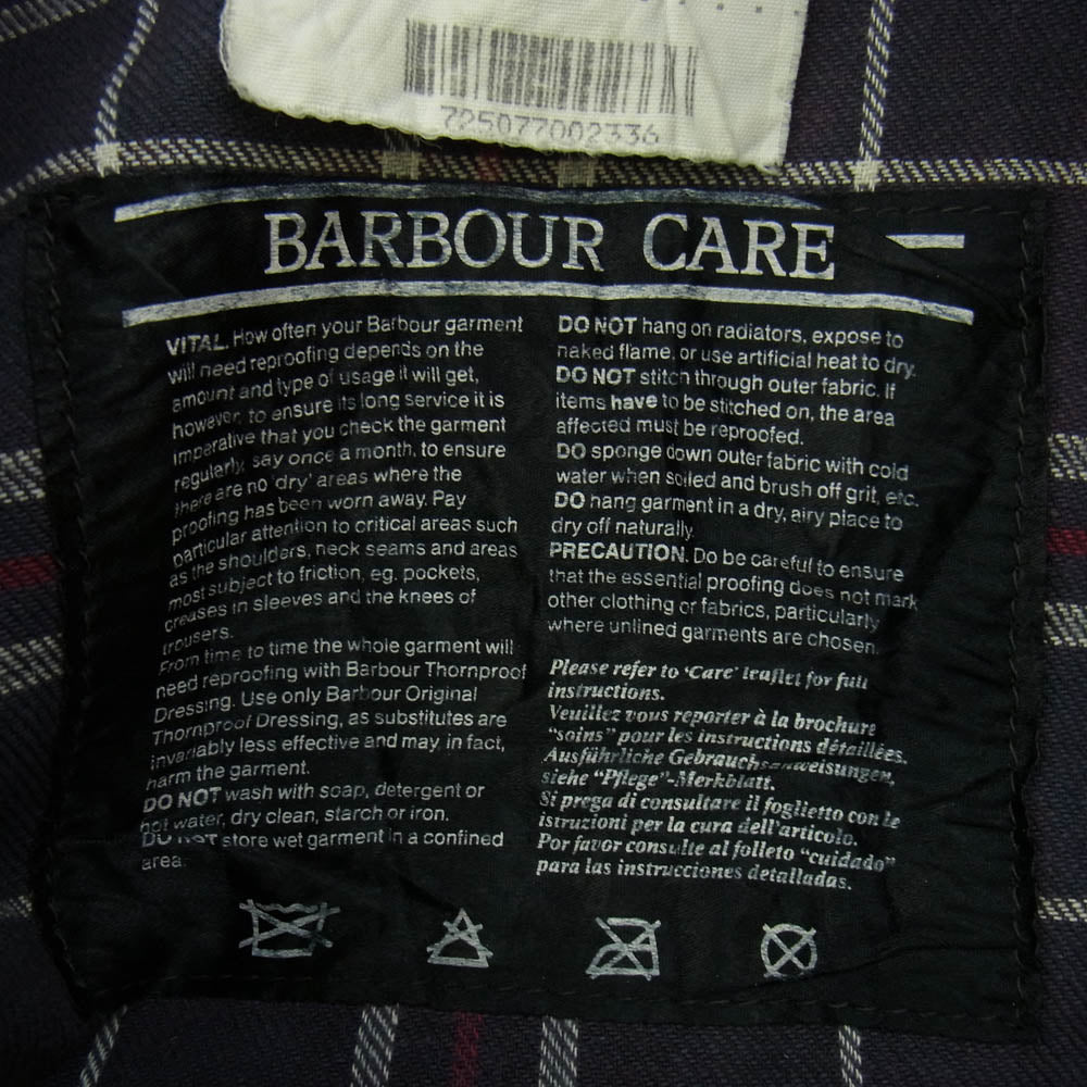 Barbour バブアー 英国製 94年製 BORDER ボーダー オイルドジャケット グレー系【中古】