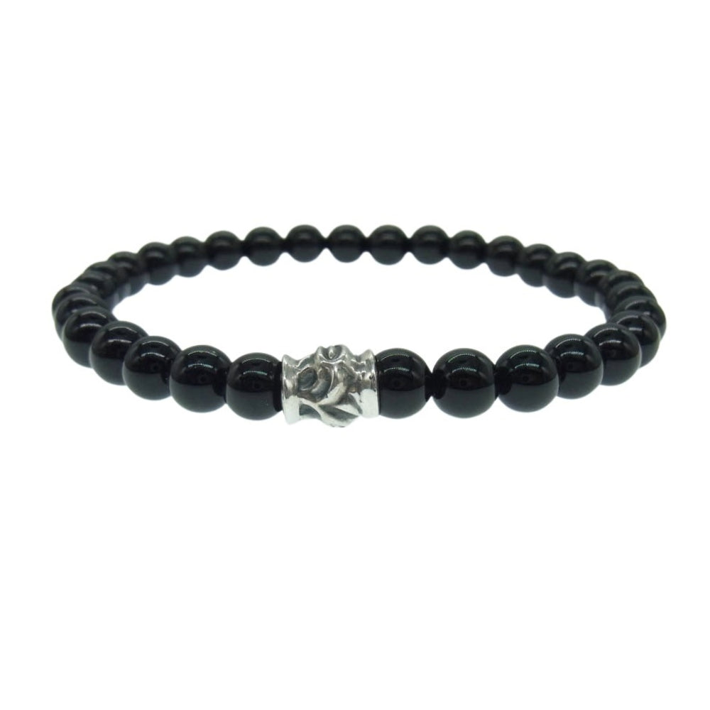 LONE ONES ロンワンズ MFSB-0002S-SO-M 販売証明カード付属 ストーンブレス イーグルビード6mm オニキス ストーン ブレスレット ブラック系【極上美品】【中古】