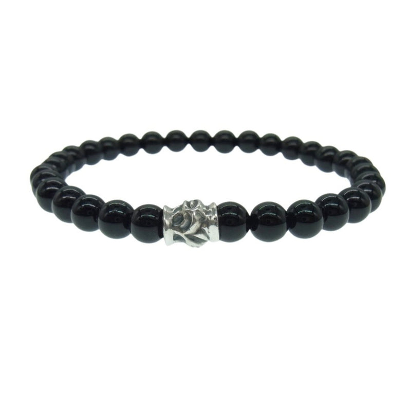 LONE ONES ロンワンズ MFSB-0002S-SO-M 販売証明カード付属 ストーンブレス イーグルビード6mm オニキス ストーン ブレスレット ブラック系【極上美品】【中古】