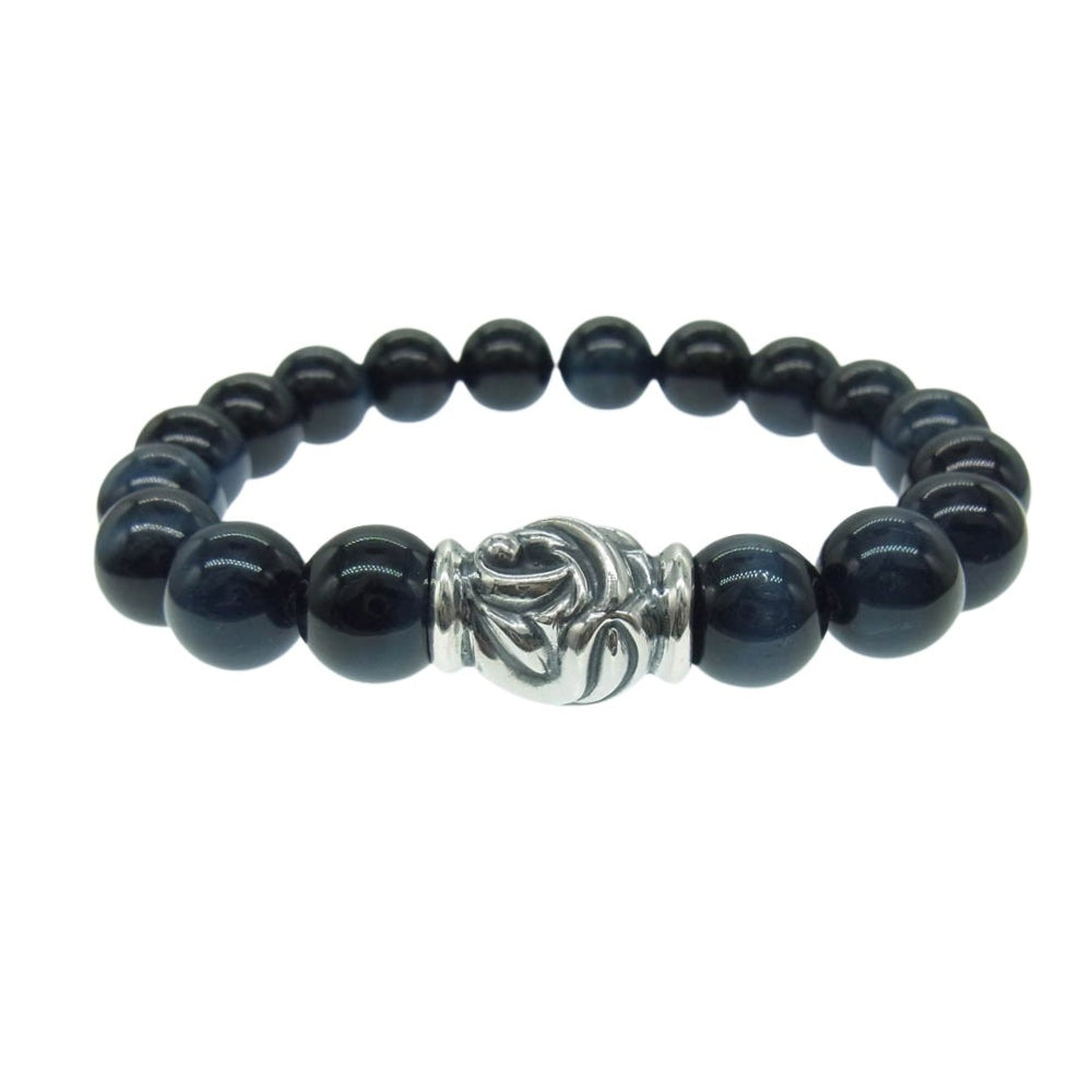LONE ONES ロンワンズ MFSB-0001-BTE-M 販売証明カード付属 イーグル ビード ブルー タイガー アイ 10mm ストーン ブレスレット ダークネイビー系【極上美品】【中古】