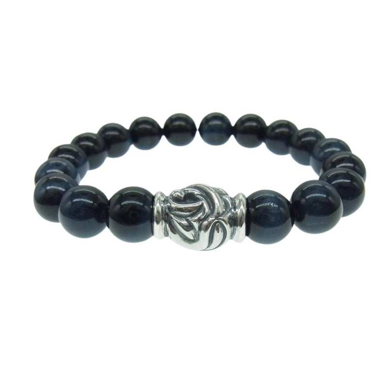 LONE ONES ロンワンズ MFSB-0001-BTE-M 販売証明カード付属 イーグル ビード ブルー タイガー アイ 10mm ストーン ブレスレット ダークネイビー系【極上美品】【中古】