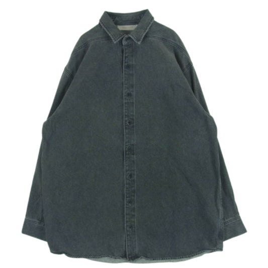 FEAR OF GOD フィアオブゴッド 22SS 186BT212011F ESSENTIALS DENIM LS SHIRT デニム ロングスリーブ シャツ 長袖 グレー系 S【中古】