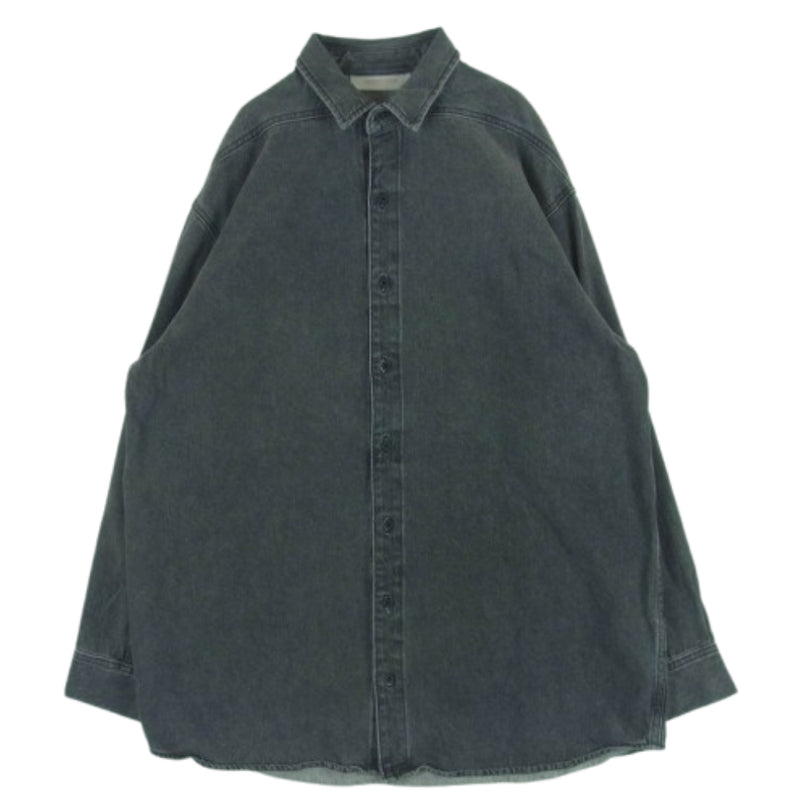 FEAR OF GOD フィアオブゴッド 22SS 186BT212011F ESSENTIALS DENIM LS SHIRT デニム ロングスリーブ シャツ 長袖 グレー系 S【中古】